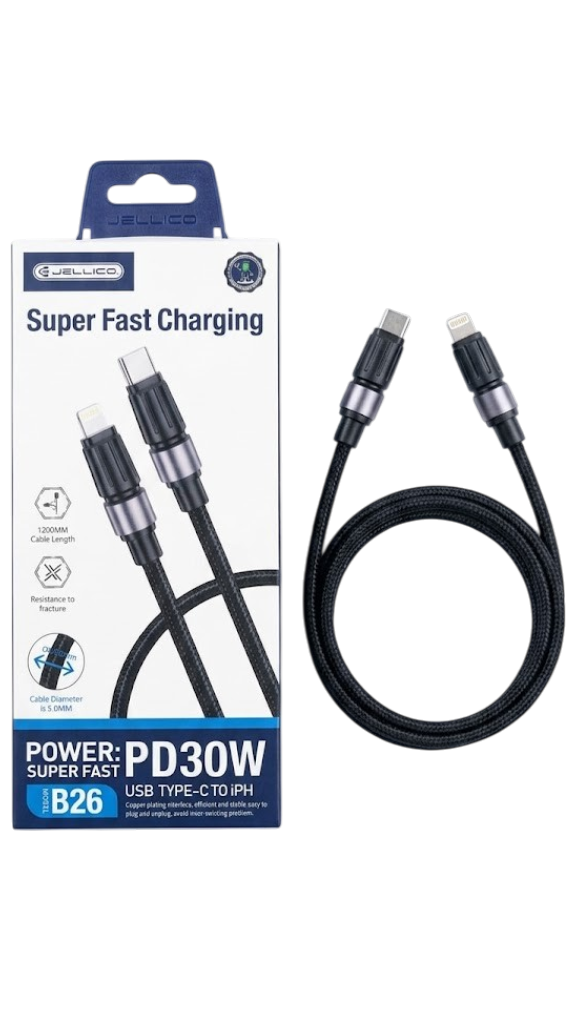 CABLE JELLICO B26 TYPE-C TO IPHONE 30W