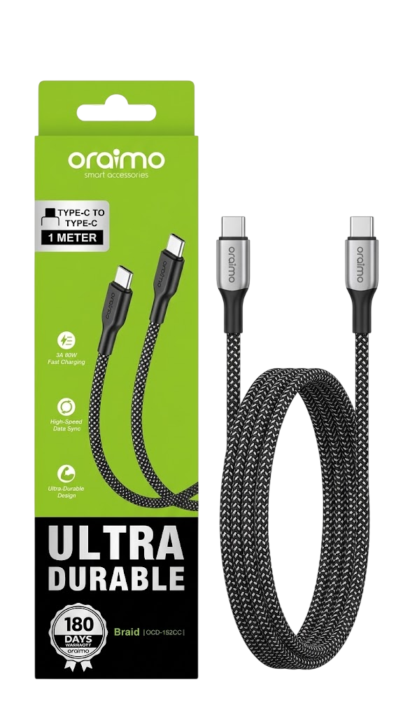 CABLE ORAIMO TYPE-C TO TYPE-C BRAID (OCD-152CC)